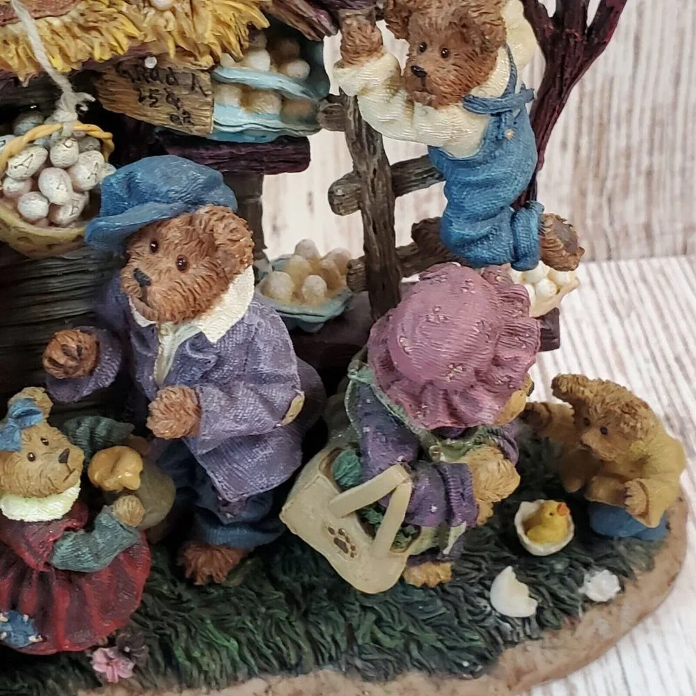 Boyds Bears Danbury Mint Farmers Market Collector Apple Shaped Clock Retired